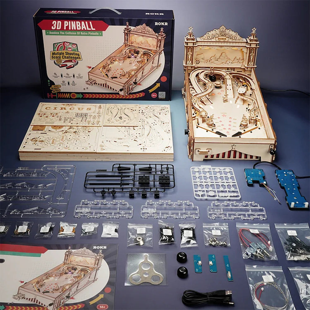 ROKR 3D Puzzle Pinball Machine Wooden Puzzle