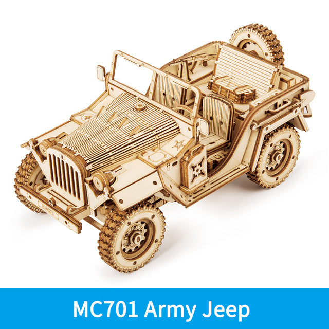1940s Army Jeep 3D Wooden Puzzle Model Toy