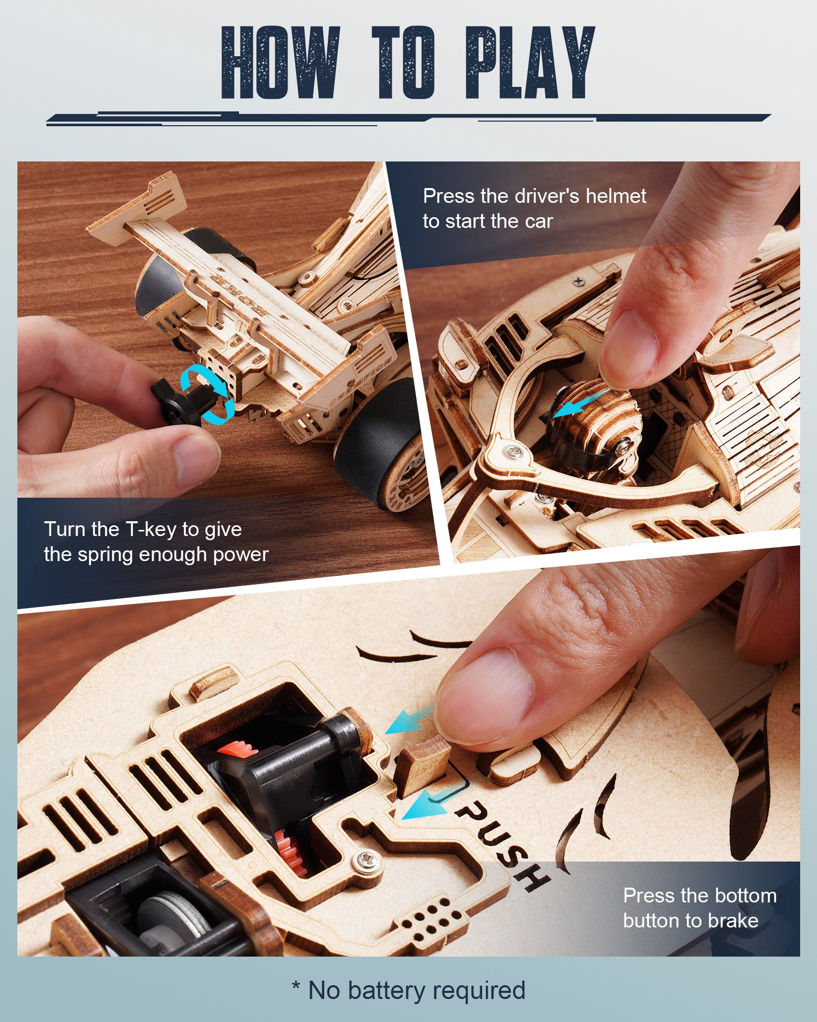 ROBOTIME 3D Wooden Puzzle Racing Car Model