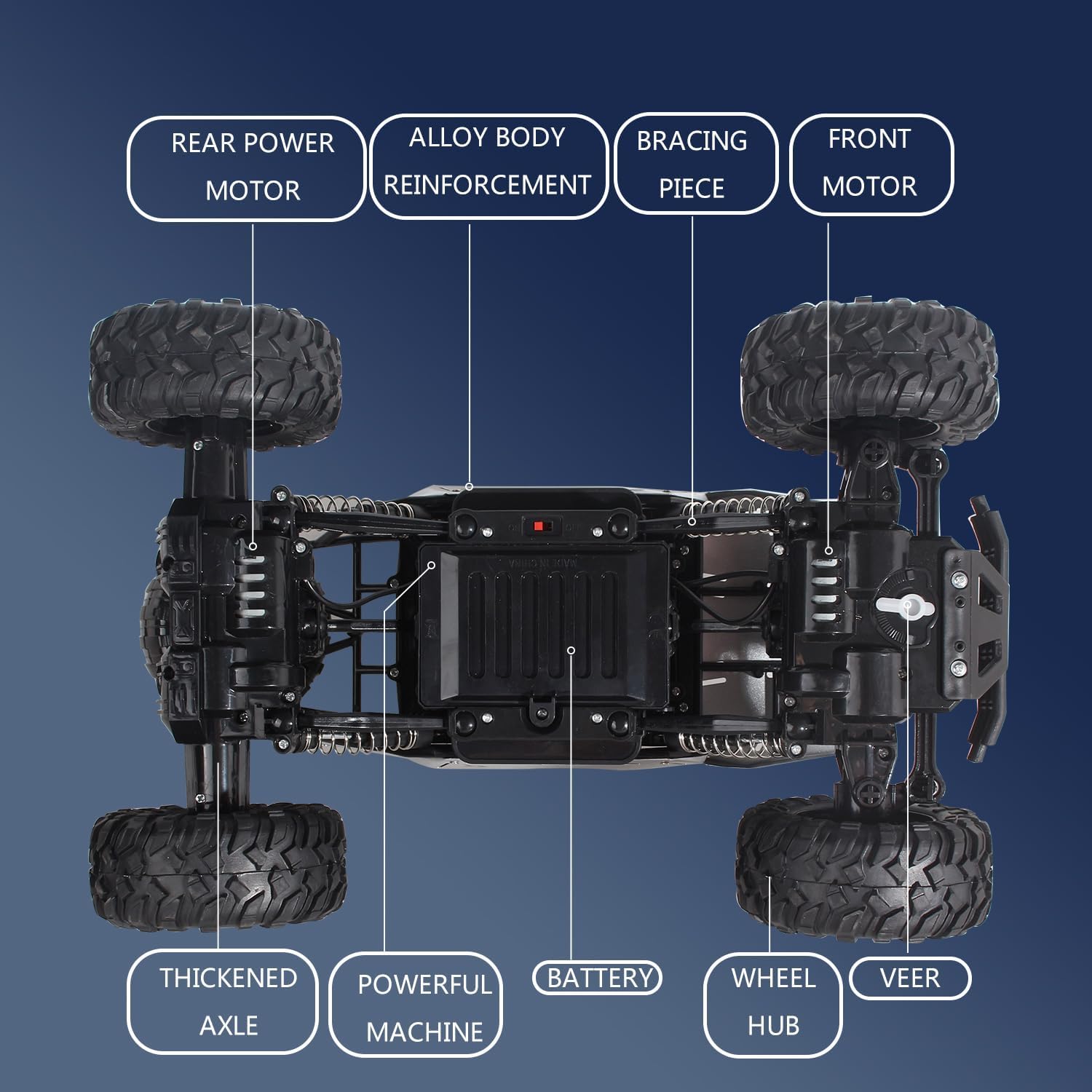 1:12 RC Car Rock Crawler Rechargeable Off Road Truck 4WD