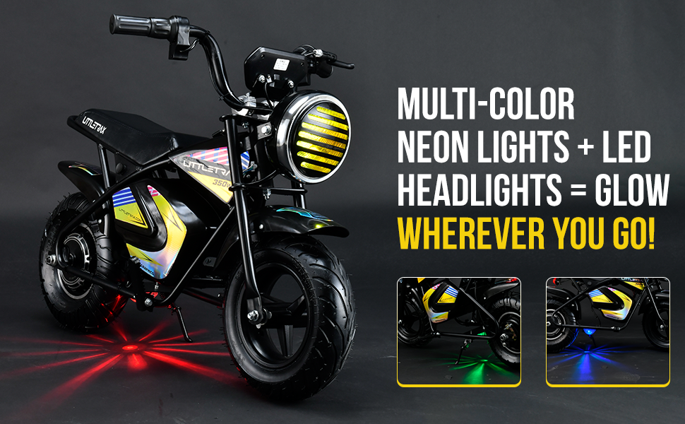 Littletrax 350W Kids Electric Bike – Ages 3 to 12+ Ride On Mini Monkey Bike