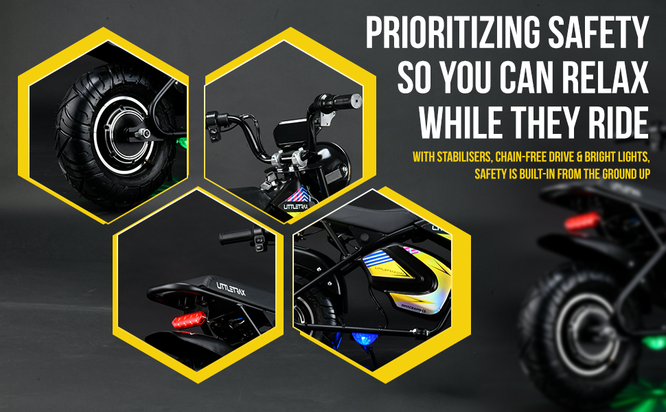 Littletrax 350W Kids Electric Bike – Ages 3 to 12+ Ride On Mini Monkey Bike