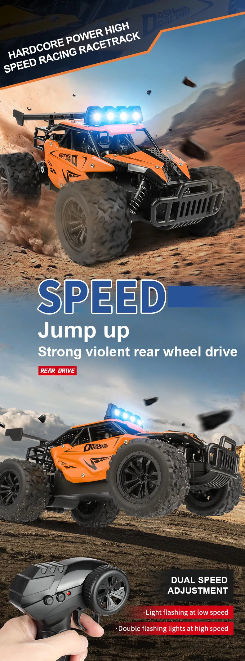 1:16 Alloy High-Speed RC Drift & Climbing Truck