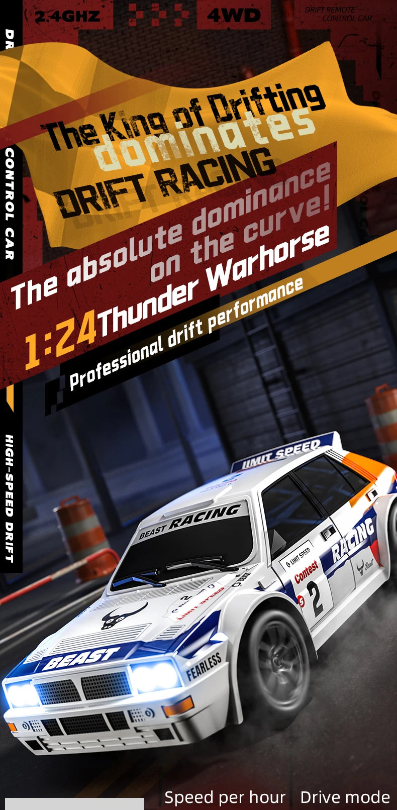 SG204 Pro 1:24 Scale 4WD High-Speed Drift Racer