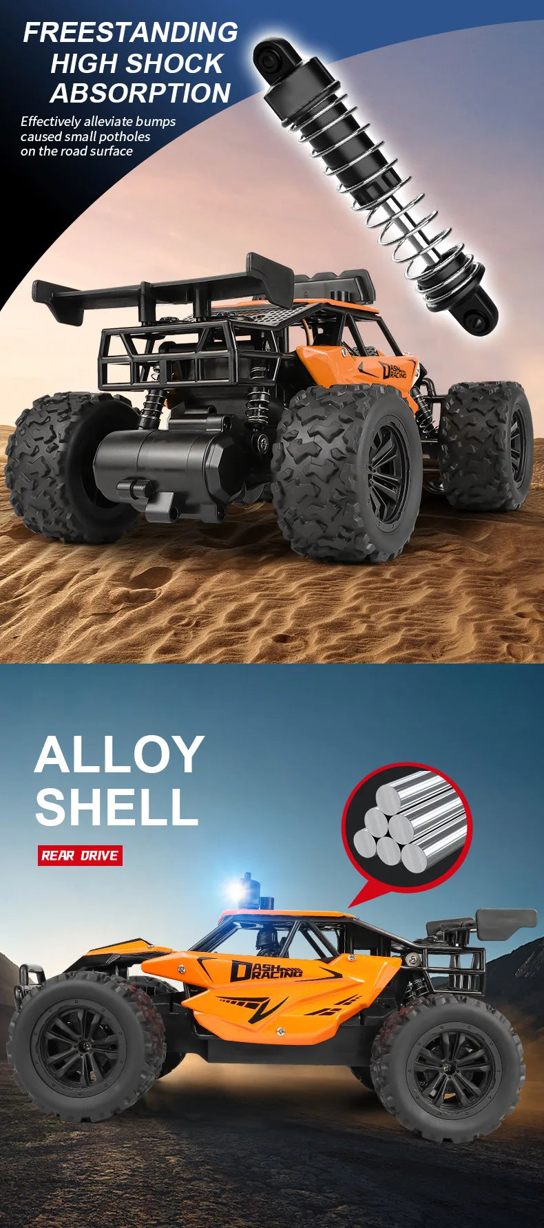 1:16 Alloy High-Speed RC Drift & Climbing Truck