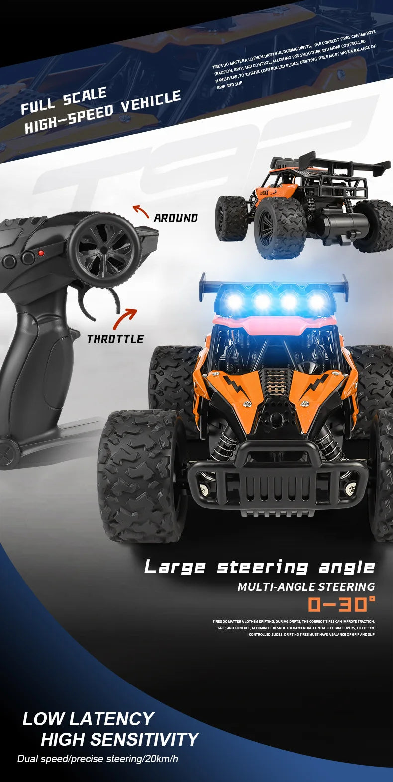 1:16 Alloy High-Speed RC Drift & Climbing Truck