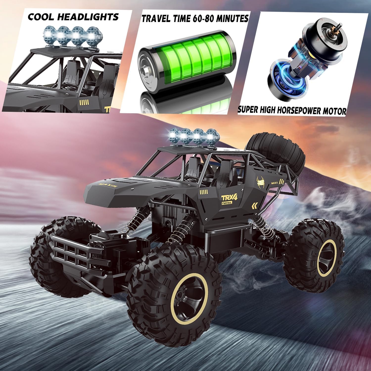 RC Car Rock Crawler Rechargeable Off Road Truck 4WD