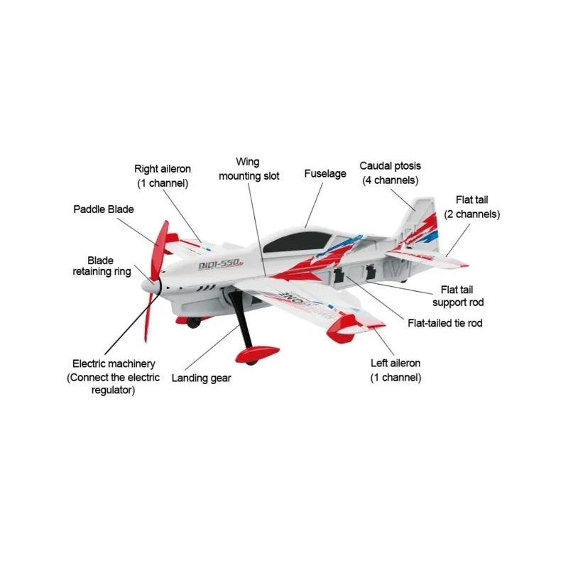 Sky Challenger Swift One QIDI-550 6Ch 3D 500mm RC Plane